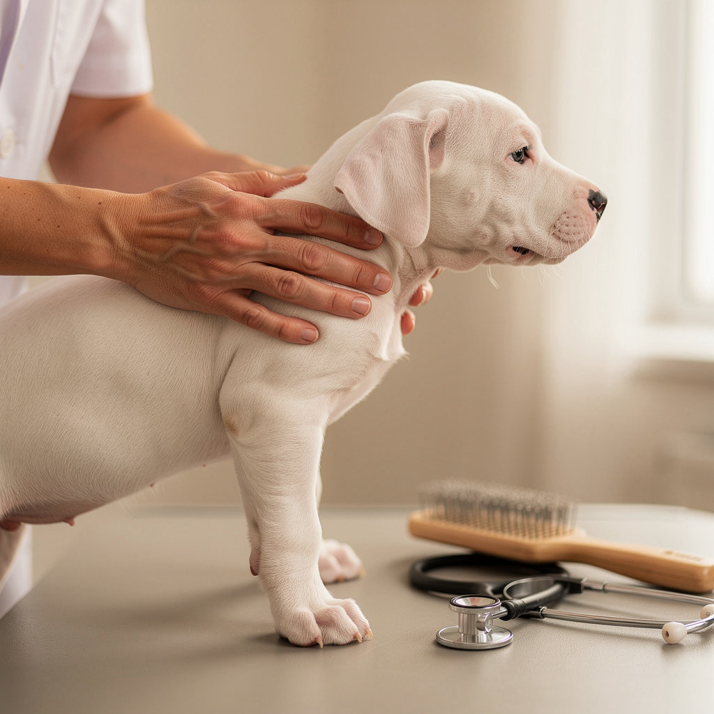 Pure Dogo Argentino breeder in San Diego reviewing health and pedigree documentation for AKC standards